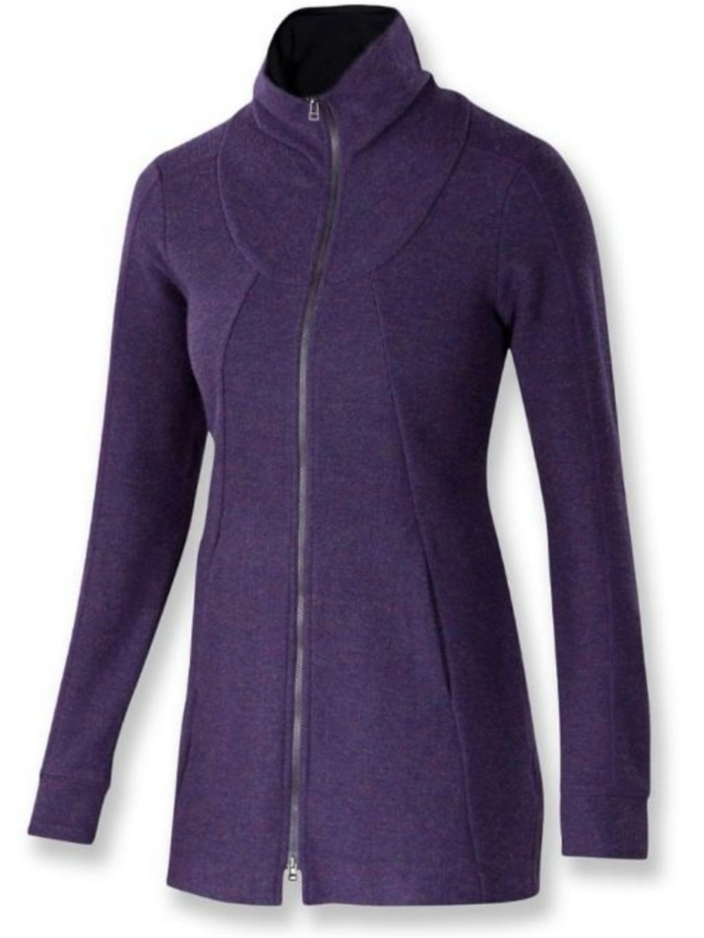 Ibex USA Women's Alana Merino Wool Blend Tunic Jacket Purple Zip Outdoor Size Sm